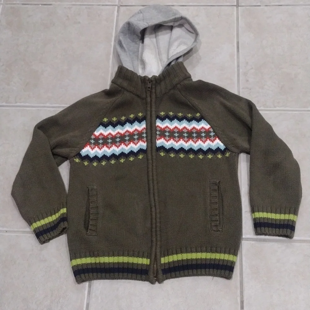 Gymboree Boys Black, Red, Green, Blue, White Zip up Hoodie Long Sleeves Size 5/6